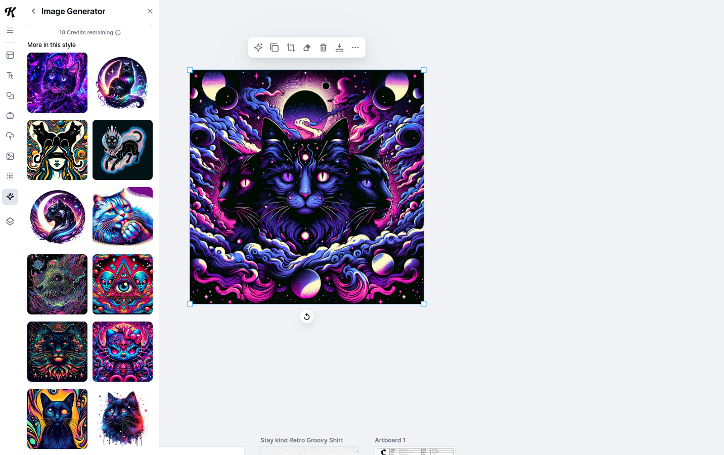 kittl ai tool for print on demand